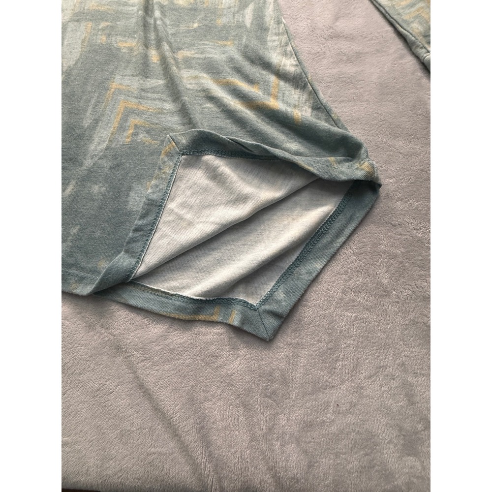 Philosophy Shirt Womens Large Blue Shark Bite Long Sleeve Tunic Print Artsy A13 - Picture 5 of 7